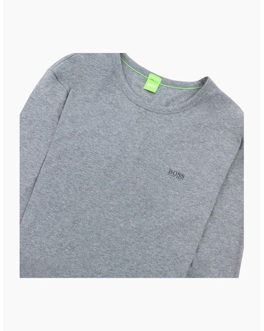Boss Gray Small Logo Long Sleeve Togn Dark for men