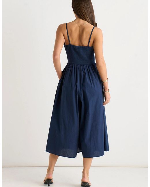 Gini London Blue Wide Leg Strappy Jumpsuit