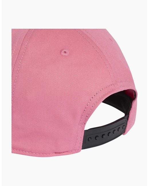 Adidas Pink Logo Embroidered Snapback Cap for men