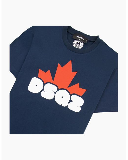 DSquared² Blue Dsq2 Logo Print Cool T Shirt 478 for men