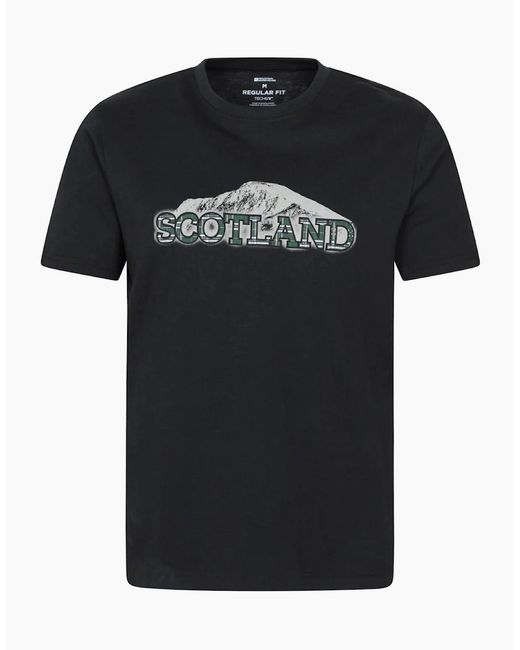 Mountain Warehouse Black Scotland Short-Sleeved T-Shirt for men