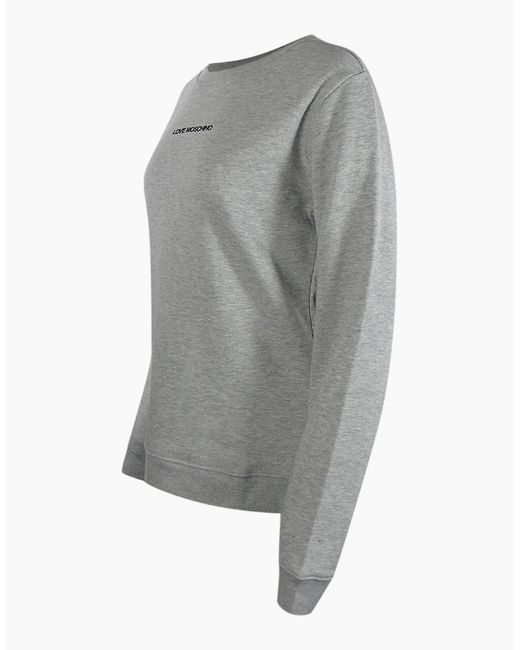 Love Moschino Gray Small Logo Sweatshirt