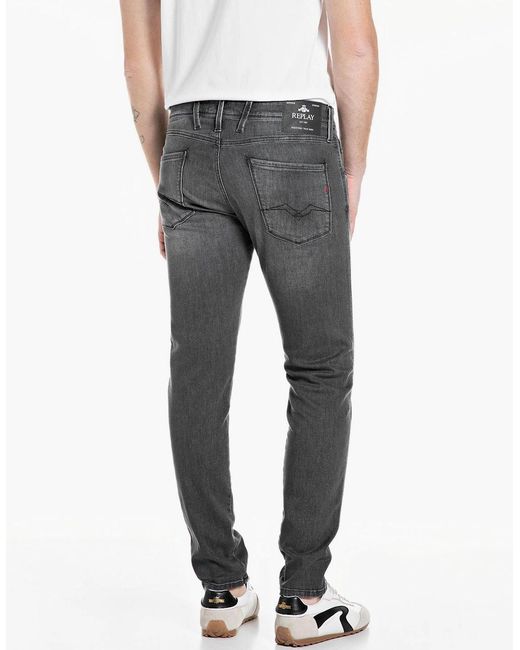 Replay Gray Anbass Slim Jean Dark for men