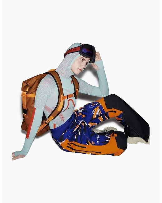 Adidas Blue Abstract Patterned Regular Fit Ski Pants