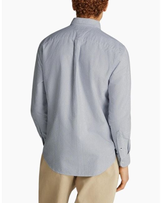 Tommy Hilfiger Blue Oxford Shirts Th Flex Slim Fit Top for men