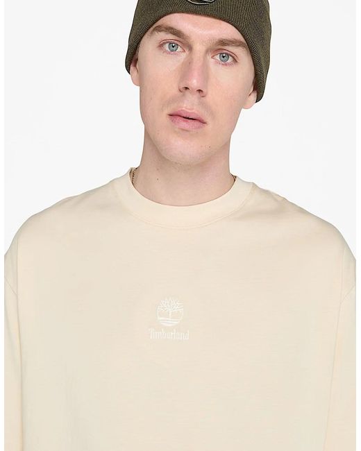 Timberland White Hampton Stack Logo Tee for men