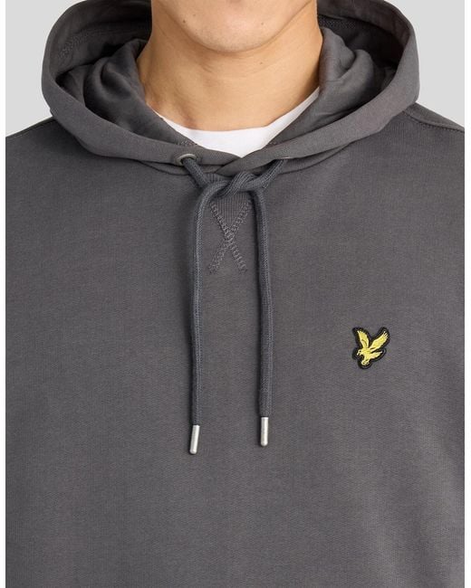 Lyle & Scott Gray Heavyweight Loopback Cotton Hoodie for men