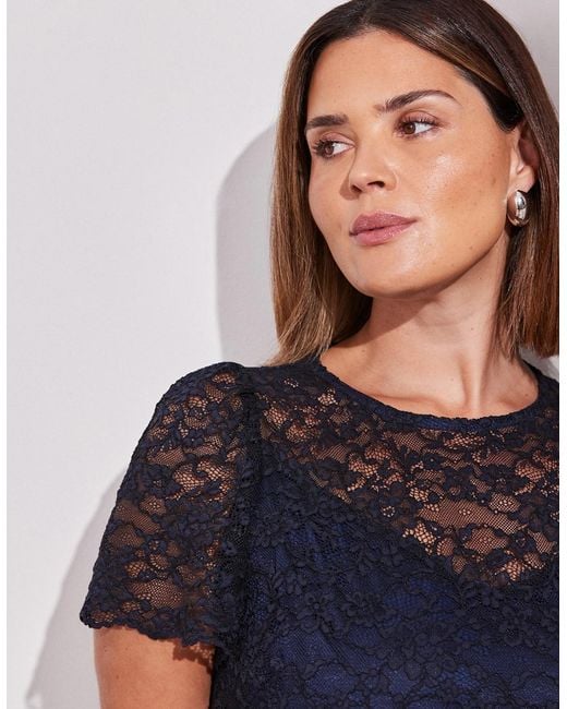 Live Unlimited London Blue Lace Midaxi Dress