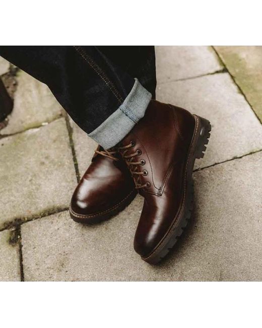 Base London Brown London Nickel Combat Boots for men