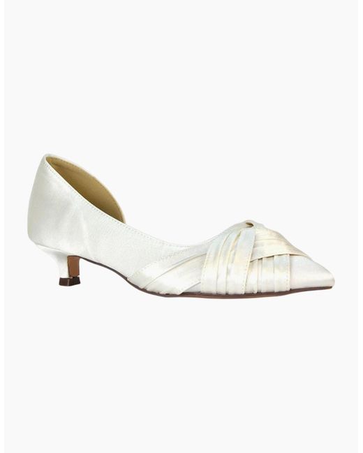 XY London Metallic Ladies Freya Pointed Low Kitten Heel Pumps