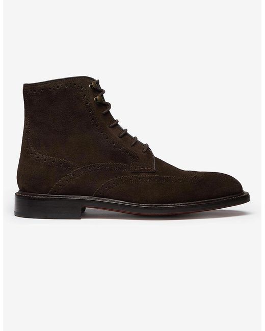 Oliver Sweeney Black Calf Suede Brogue Boots for men