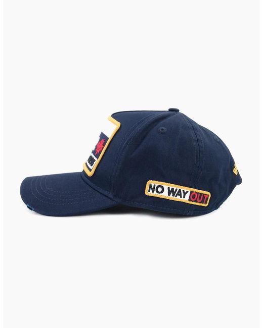 DSquared² Blue Patch Cargo Baseball Cap for men