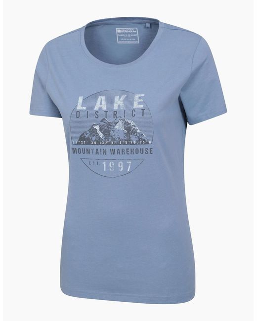 Mountain Warehouse Blue Ladies Lake District Printed T-Shirt
