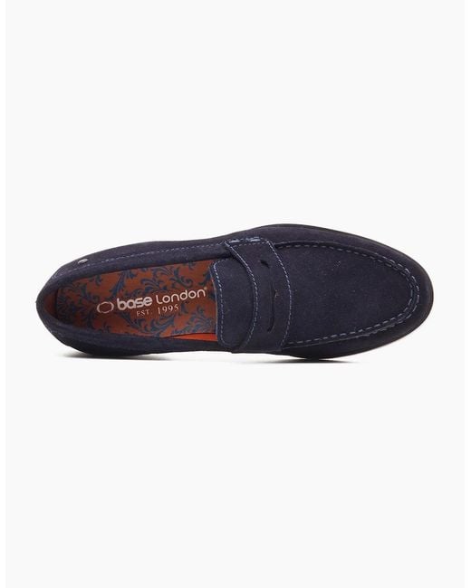 Base London Blue London Slate Loafer Shoes for men