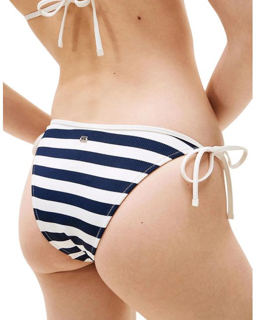 Tommy Hilfiger White Nautical Stripe Ribbed Bikini Bottoms, /Ivory