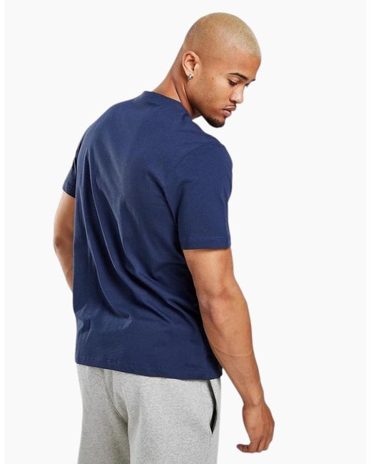 Nike Blue Core T Shirts Sportswear Club Swoosh Embroidered Futura Logo Tee for men
