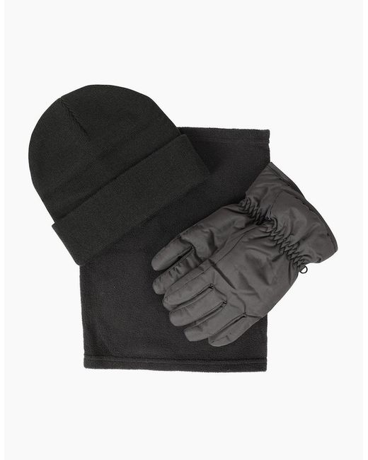 Mountain Warehouse Black Ladies Hat Gloves And Scarf Set