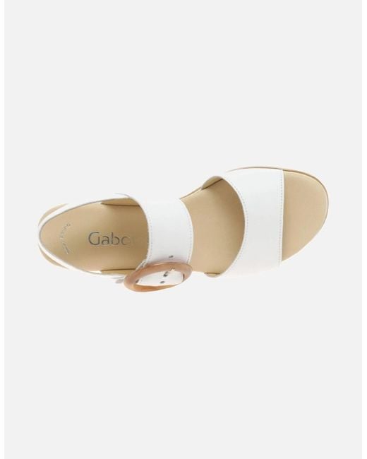 Gabor Metallic Yeo Wedge Mid Heel Sandals
