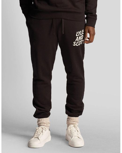 Lyle & Scott Black Ripple Logo Joggers for men