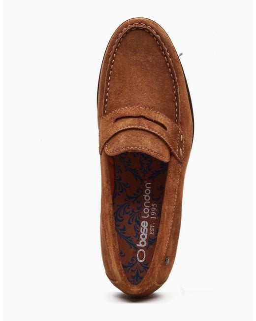 Base London Brown Slate Penny Loafers for men