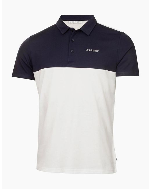 Calvin Klein Blue Embroidered Lacoste Lettering Collared Polo Shirt for men