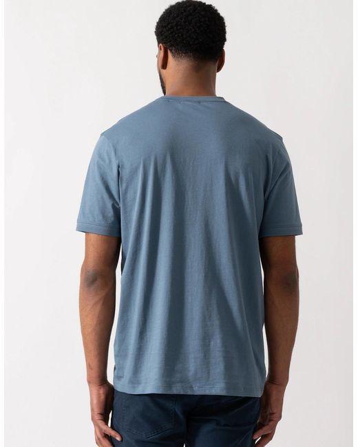 Boss Blue Hugo Diragolino212 Label Logo T-Shirt for men