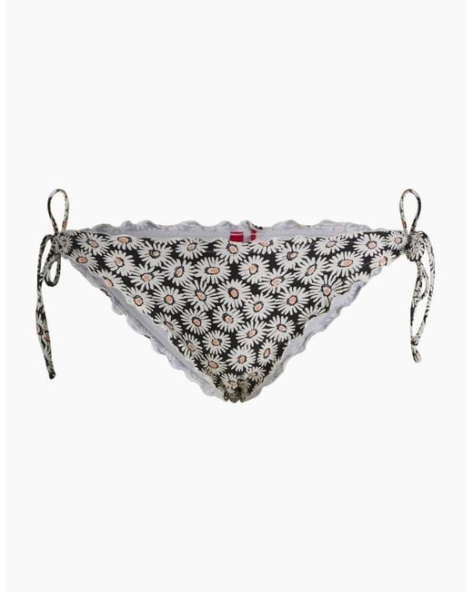Boss Black Ditsy Daisies Ruffle Bikini Bottoms