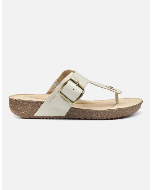 Hotter White Resort Toe Post Sandals