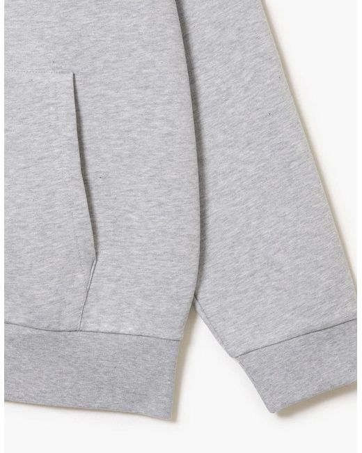 Lacoste Gray Sh9626 Full Zip Fleece Hoodie for men