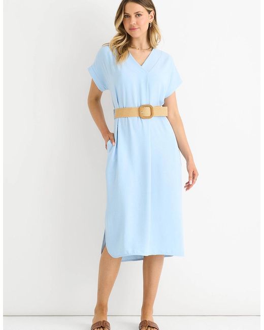 Gini London Blue Air Flow Belted Oversized Dress