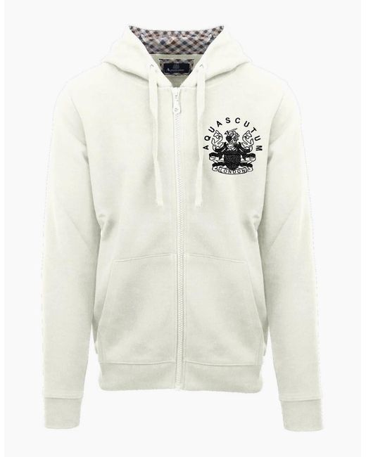 Aquascutum White Zp + Hoody S for men