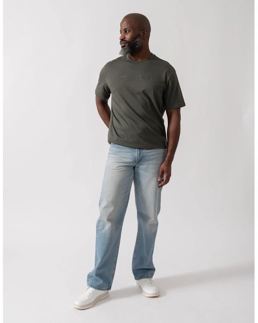ARMANI EXCHANGE Gray T-Shirt With Tonal Milano/New York Logo for men