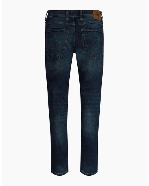 Replay Blue Grover Straight Fit Five Pocket Jeans for men