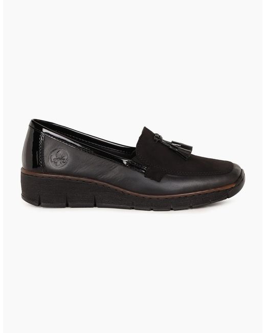 Rieker Black Grade Tassel Loafers