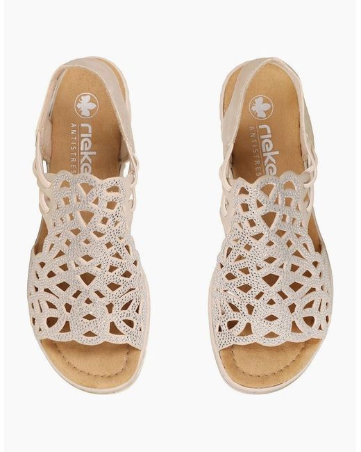 Rieker Natural Honduras Wedge Heel Sandals