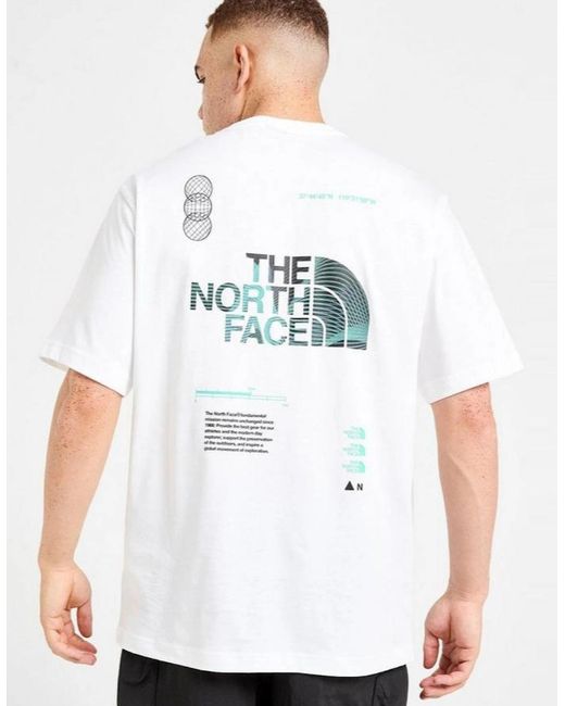 The North Face White Graphic Relaxed Ss for men