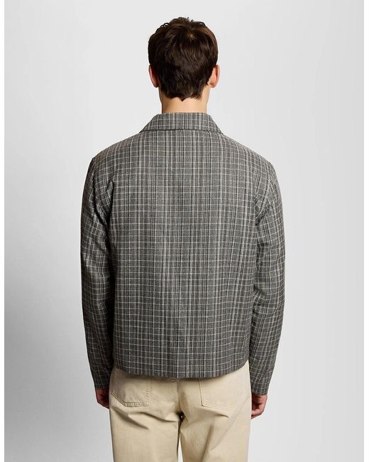 Lyle & Scott Gray Lightweight Check Overshirt for men