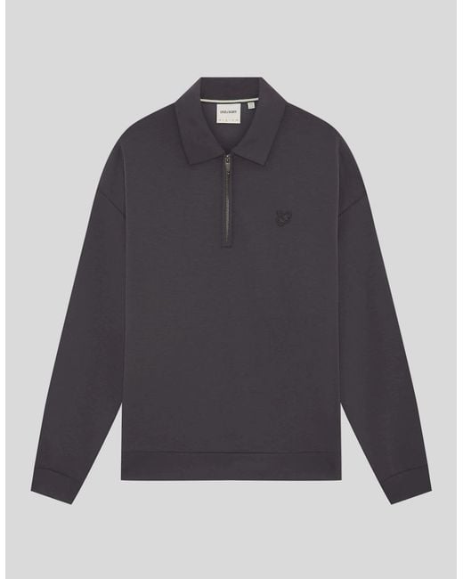 Lyle & Scott Gray 1/4 Zip Collar Sweatshirt for men