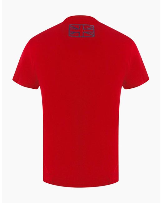 Aquascutum Red London 1851 Tape Logo T-Shirt for men
