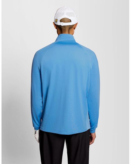 Lyle & Scott Blue Mesh Panelled Midlayer for men