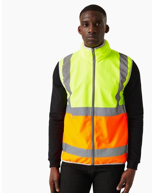 Regatta Yellow Professional Full Zip Hi-Vis Vest for men
