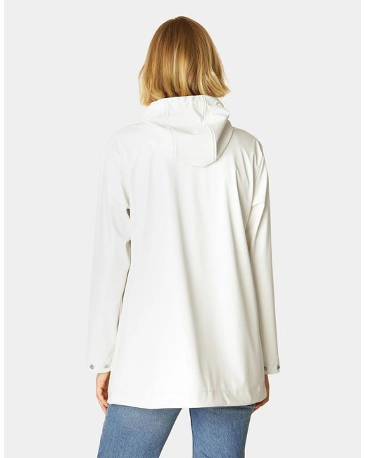 Ilse Jacobsen White Rain Short Rubberised Raincoat