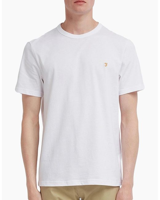 Farah White New Danny T-Shirt for men