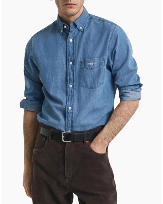 Gant Blue Shirts Regular Fit