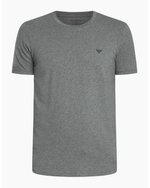 Emporio Armani Gray Cotton 2-Pack Round Neck Eagle Logo/ T-Shirt for men