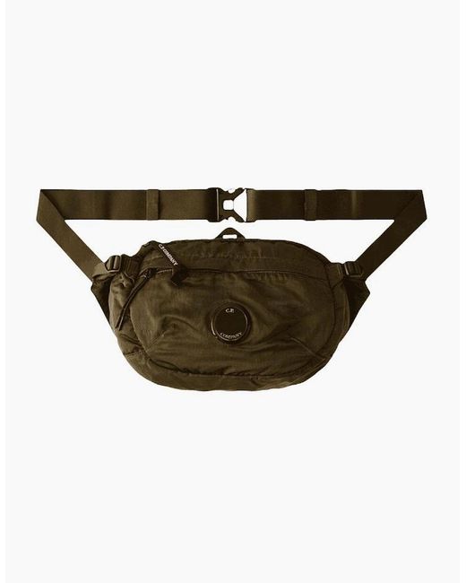 C P Company Green Nylon Khaki Crossbody Belt Bag for men