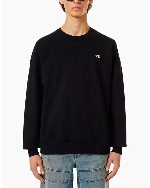 DIESEL Blue Small Logo Sweatshirt for men