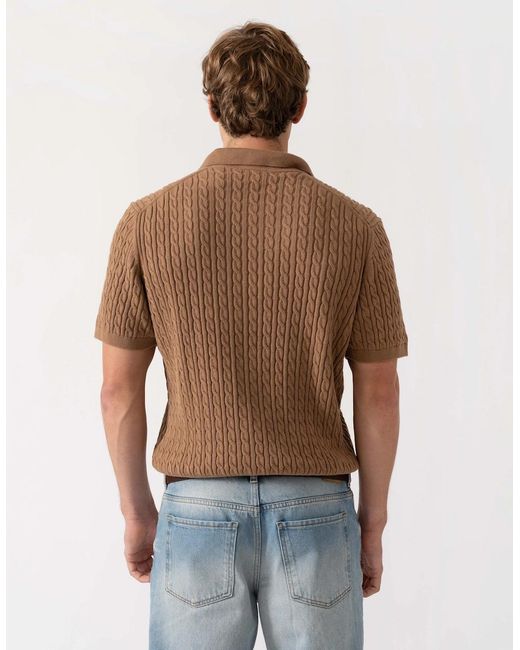 Lacoste Brown Polo Short Sleeve Sweatshirt for men