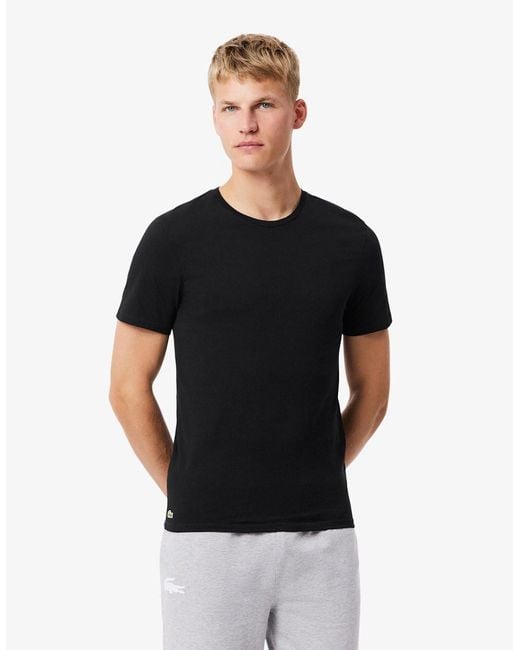 Lacoste Black 3-Pack Plain T-Shirts for men