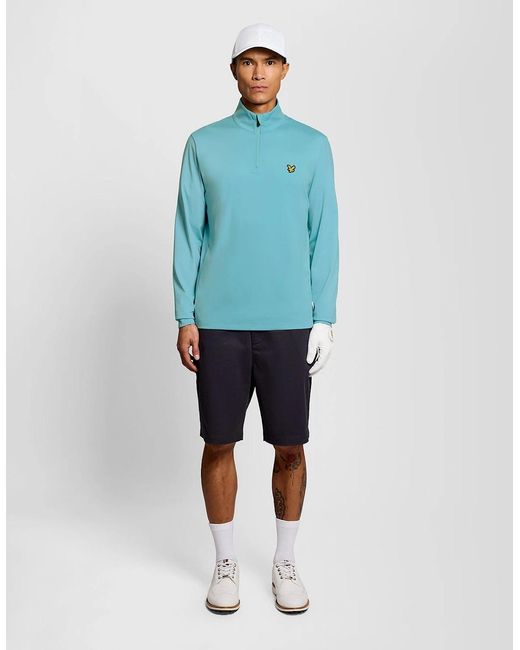 Lyle & Scott Blue Performance 1/4 Zip Midlayer for men